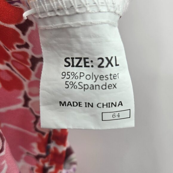 Bougie and Co Boutique Retro Floral Front Tie Button Down Blouse 2xl - Picture 13 of 14